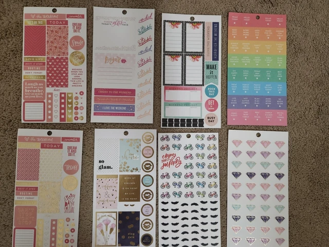 Huge Girly Planner Sticker Lot Makeup Diamonds Pink Labels Makeup Work Hair