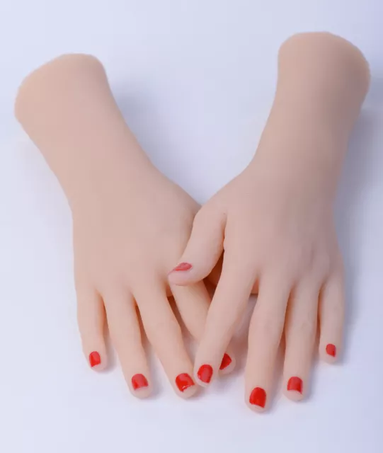 Silicone Hand Lifesize Mannequin Female Model Nail Practice Hands Jewel  Display