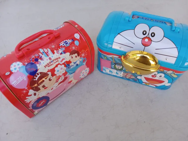 Doraemon Japanese Lunch Box Metal Peko & Poko Candy Anime Vintage Japan