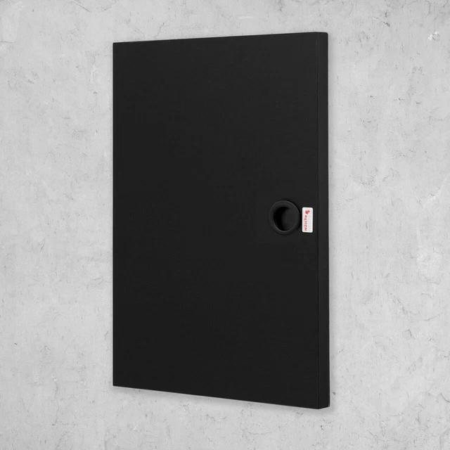 Wäscheeinwurftür ECO color schwarz matt - Griff schwarz