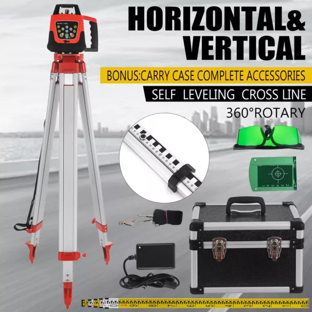 VEVOR Niveau Laser Vert Autonivelant 12 Lignes Croisees 3x360° Rotatif  Exterieur