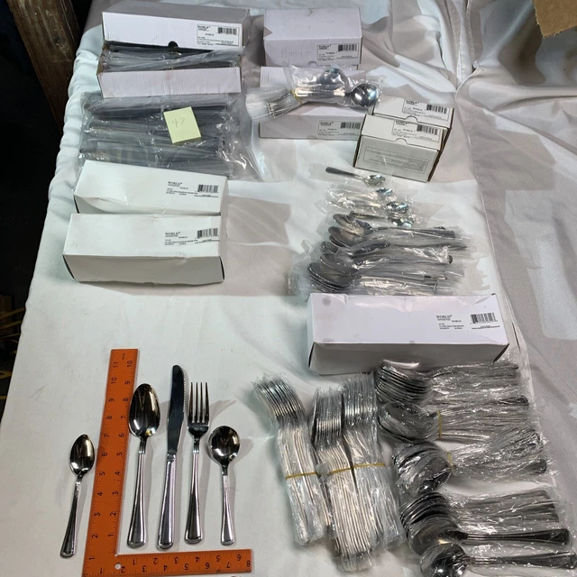 449 Pieces! NEW World Tableware Set Dinner Forks Table Spoons Tea Classic Rim