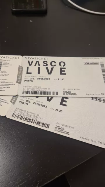Numero 2 biglietti concerto Vasco Rossi