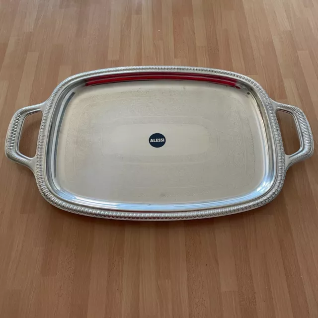 Vassoio ALESSI vintage, modello linea "Mercurio" anni '60, acciaio inox 18/10