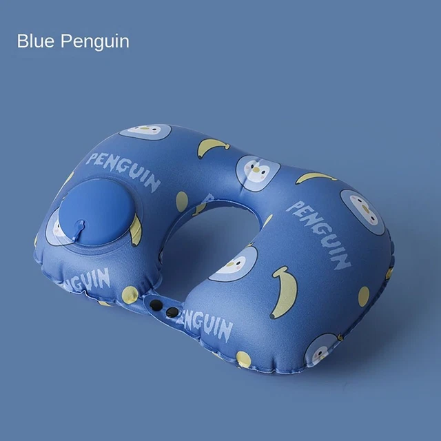 Cartoon Printed U-shaped Pillow Inflatable Neck Pillow  Outdoor
