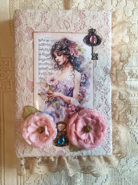 Angelic Vintage Style Hardback Junk Journal Handmade By Louise McGuire