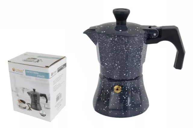 Cafetière Moka Café Expresso Effet Pierre Mesure 3 Tasses Dfh