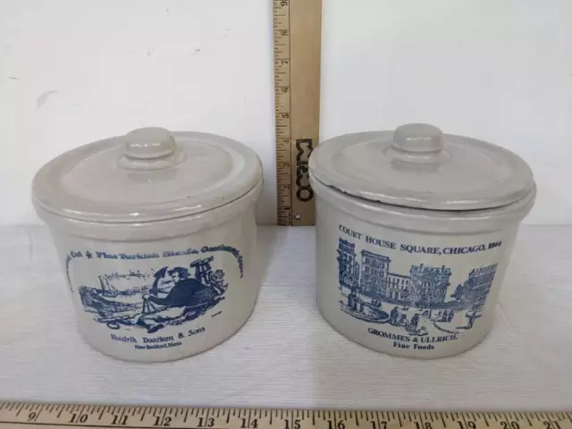 Vintage Hendrik Daarlem & sons advertising Cigar & Chicago Courthouse Crock Set