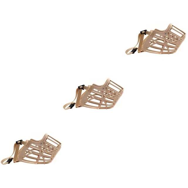 3 piezas Mascota Perro Cachorro Plástico Cesta Tipo Bozal Entrenamiento Ajustable