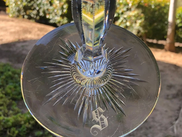 AMERICAN BRILLIANT cut glass compote "Hob Diamond" SIGNED H.P. Sinclaire. VIDEO! 10