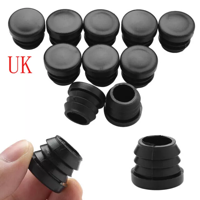 10Pc Round Tubing Plastic Plug Hole Pipe End Cap Chair Leg Cover Floor Protecter