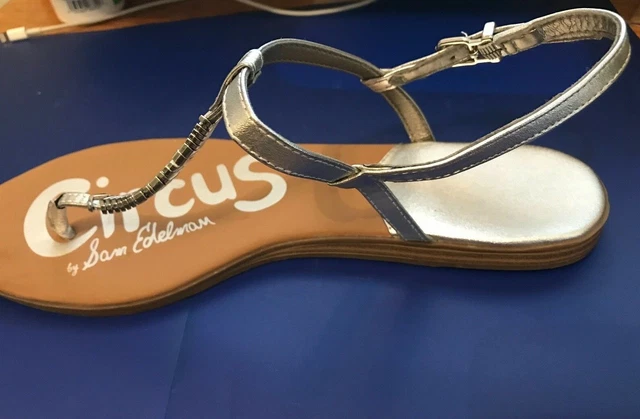 New Sam Edelman Circus  Pewter Strappy Sandals Womens 10