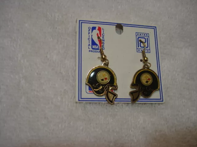 New Vintage NFL Pittsburgh Steelers Gold Tone Helmet Earrings Peter David Inc.