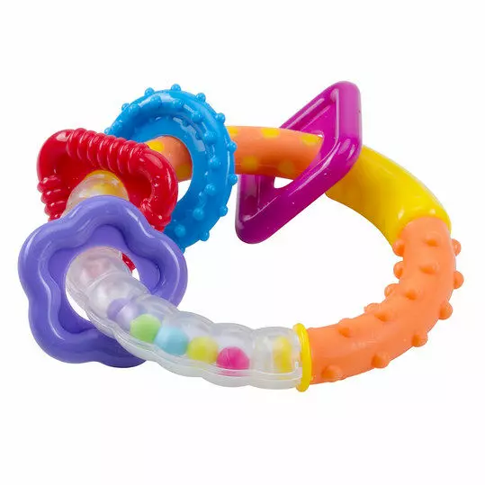 Baby Rutschen und Kauen Baby Zahnbügel Schlüsselring Rassel Spielzeug 0m+
