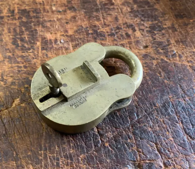 Vintage 3" Solid Brass Padlock, Warranted Secure English Make With Key.