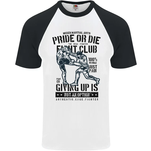 Pride MMA Muay Thai Mixed Martial Arts Mens S/S Baseball T-Shirt
