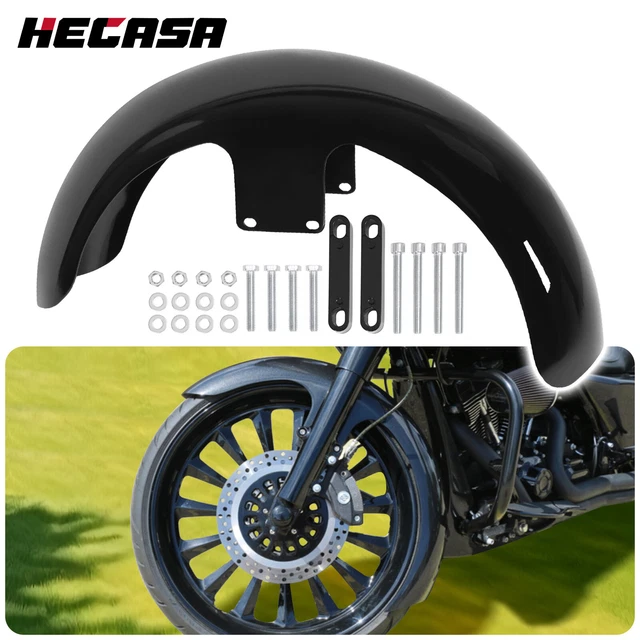 17-inch Wrap Front Fender Vivid Black – Fits Harley Street Glide Touring Baggers (ABS Plastic)