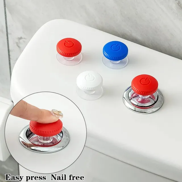 Nuevo botón de presión de inodoro Kawaii mango botón de forma de inodoro prensa de inodoro para baño
