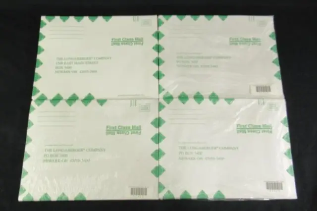 Lot of 99 Longaberger First Class Paper Mailing Envelopes Self Seal Addressed