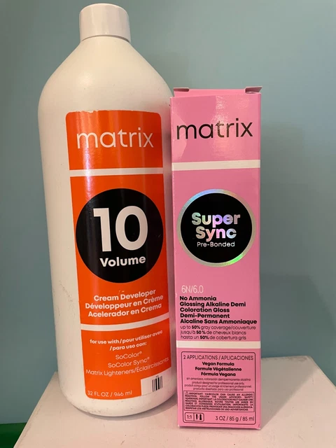 Matrix Super Sync Pre Demi-Permanent Hair Color 3oz Ammonia Free New Package