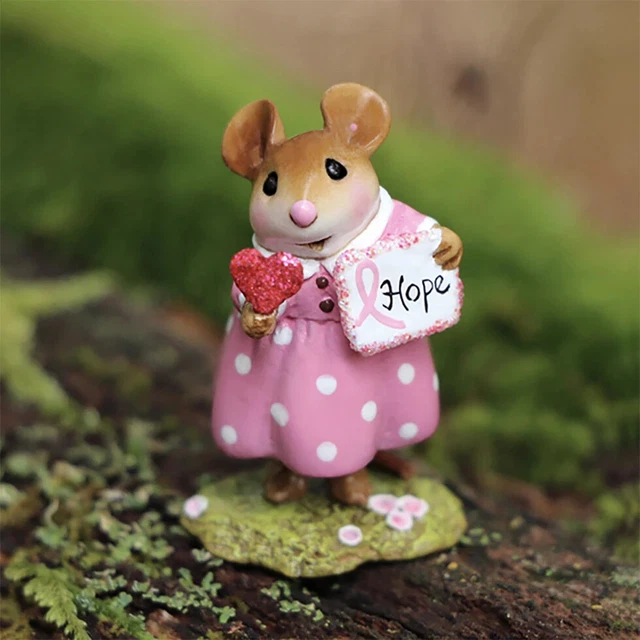 Wee Forest Folk SENDING LOVE & HOPE, WFF# M-693g, PINK, Cancer Mouse LTD 2021