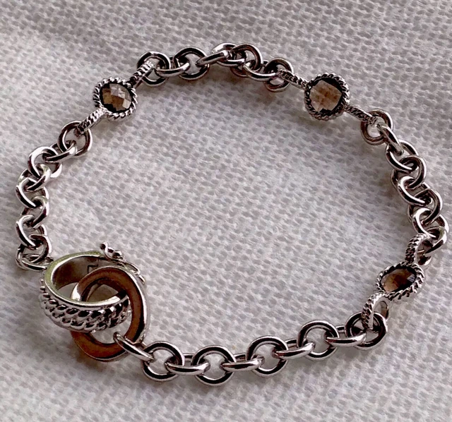 Nwot Anthony Nak Sterling Silver 1.00 Ct Smoky Quartz 7.25" Bracelet Qvc Nwot Anthony Nak Sterling Silver 1.00 Ct Smoky Quartz 7.25" Bracelet Qvc