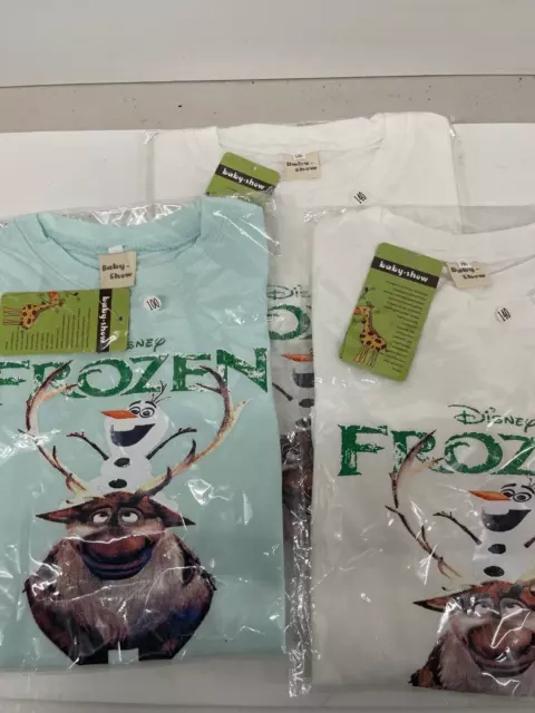 Boys Girls Frozen T. Shirts x 3 Olaf job lot