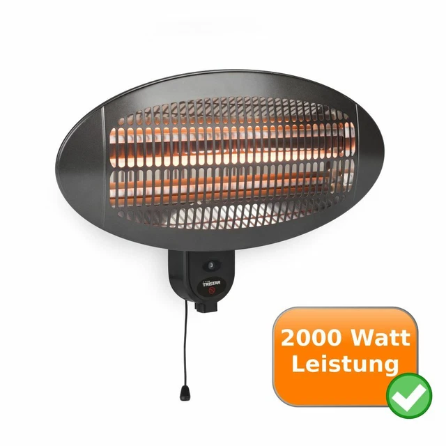 Wand-Heizstrahler 2000W Terrassenstrahler Wärmestrahler Infrarotstrahler 3 Stufe