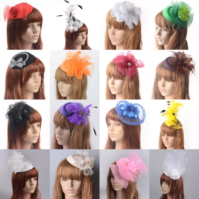 Feather Fascinator Church Pillbox Hat Hair Clip Party Accessory For Womens Lady