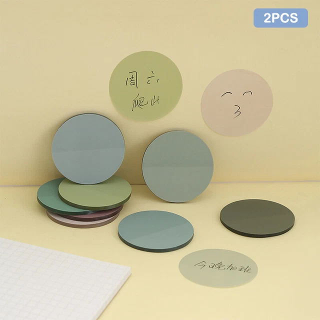 20*2pcs Morandi Round Transparent Sticky Note Pads Notepads Waterproof PET Memo