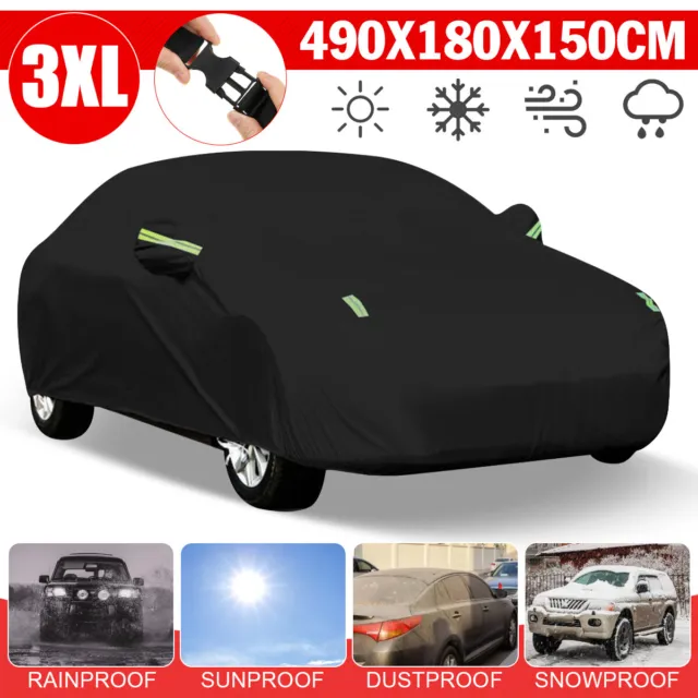 Universal Heavy Duty Full Car Cover UV Protection Outdoor Breathable 3XL Size