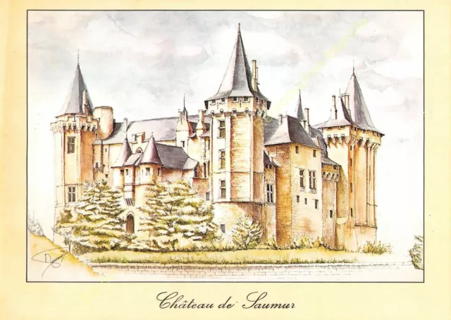 CP Postcard Illustration MICHEL PERREARD château de Saumur