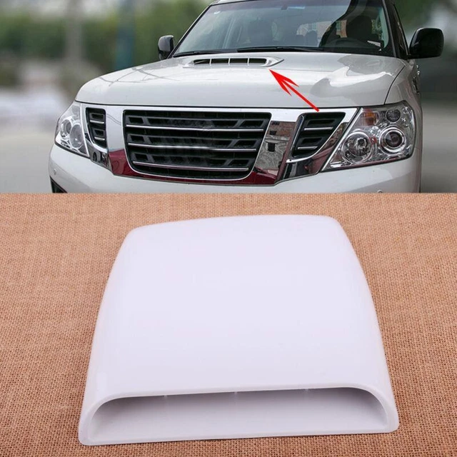 White Car Auto 4x4 Air Flow Intake Hood Scoop Vent Bonnet Decorative Cover Decal