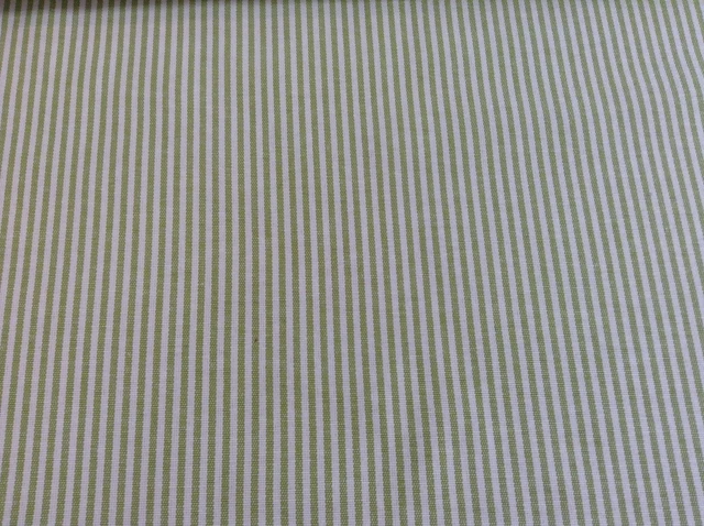 New St Ives Ticking Woven Stripe Curtain/Craft Fabric 140cm wide Lime green