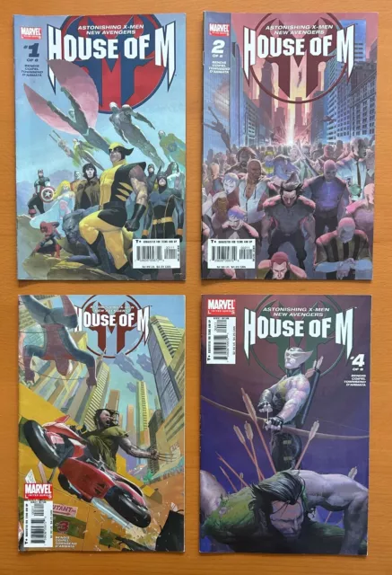 House of M #1, 2, 3, 4, 5, 6, 7 & 8 komplette Serie (Marvel 2005) 8 x Comics