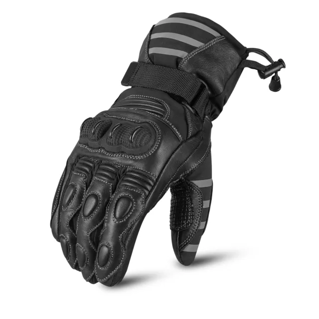 Guantes Moto Cuero Invierno Hombre - Largos, Térmicos, Impermeables