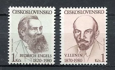 33311) CZECHOSLOVAKIA 1980 MNH** Engels, Lenin 2v