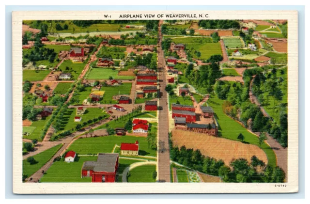 POSTCARD Airplane View of Weaverville North Carolina