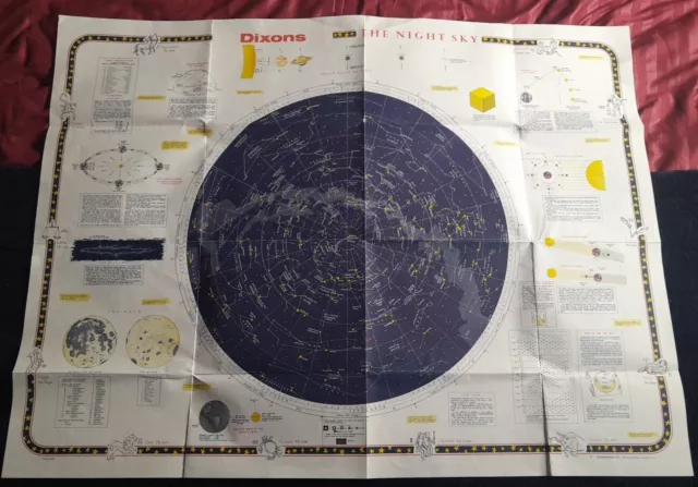 The Night Sky Wall Chart - Zodiac Chart - Dixons  100x77cm