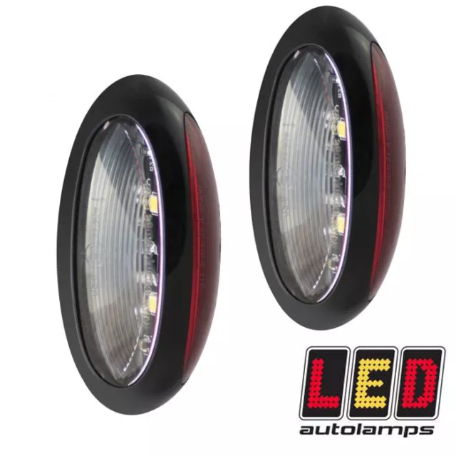 Pair of LED AUTOLAMPS 37RWM Front / Rear Red White Marker Lights Trailer Caravan