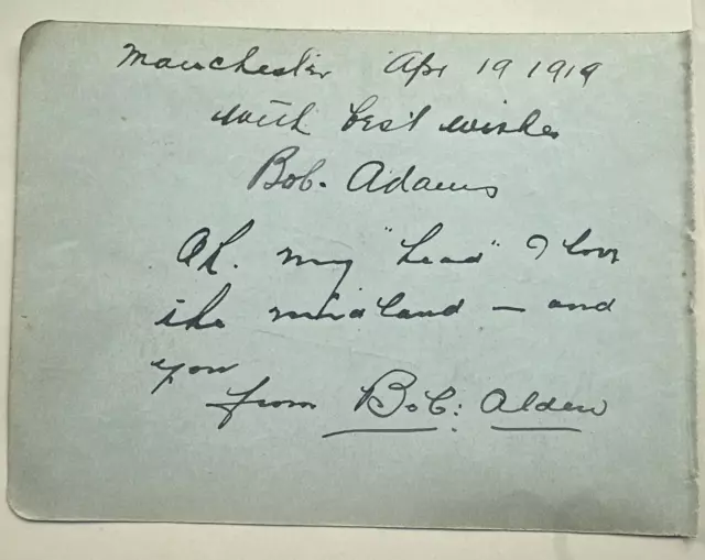 The Two Bobs  - Alden & Adams - American Vaudeville Act + Another  - Autographs