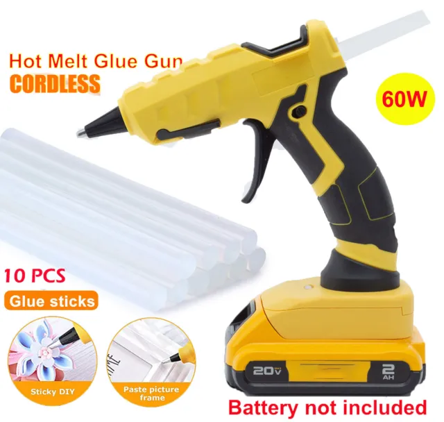 Cordless Hot Melt Glue Gun For Dewalt 20V MAX Li-ion Battery For Crafts DIY Arts