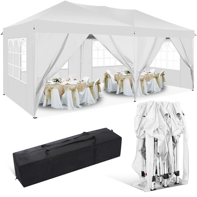Pavillon Wasserdicht 3x3M /3x6M Faltbar Zelt Gartenpavillon mit Seitenteilen DHL