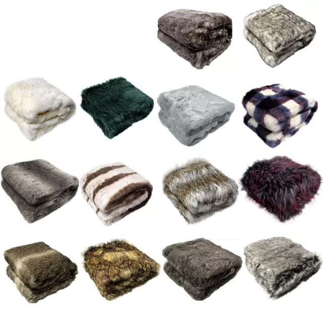 FAUX FUR LUXURY Animal Throw Rug 127 x 152 cm Range 2 EUR 73,43