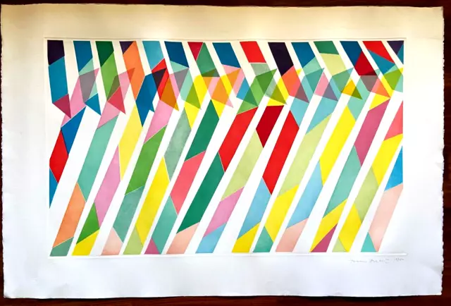 Piero Dorazio "Composizione geometrica" Acquatinta cm80x120(Achille Perilli) 2