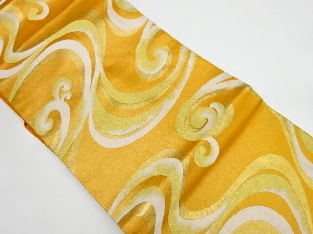 41244# Japanese Kimono / Vintage Nagoya Obi / Woven Stream