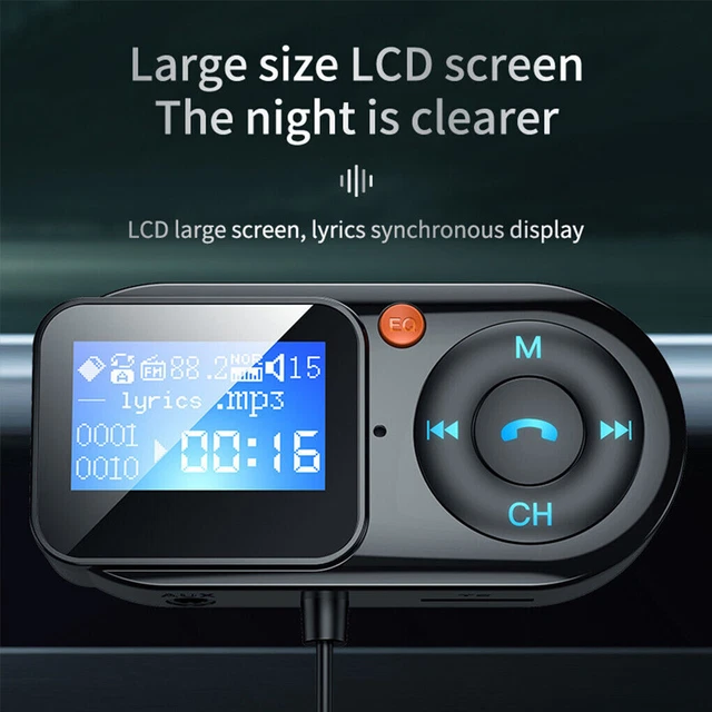 Bluetooth 5.0 FM Transmetteur USB Chargeur Kit Voiture Radio Adaptateur nouveau