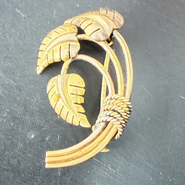 Broche Ancienne Plaqué Or MURAT – Bijou Vintage Créateur – Occasion