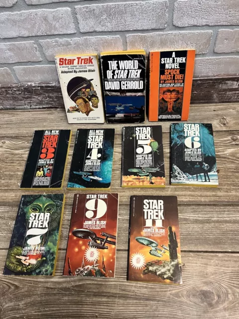 Vintage Lot (10) Star Trek Paperback Novels Books Partial Set Sci-Fi