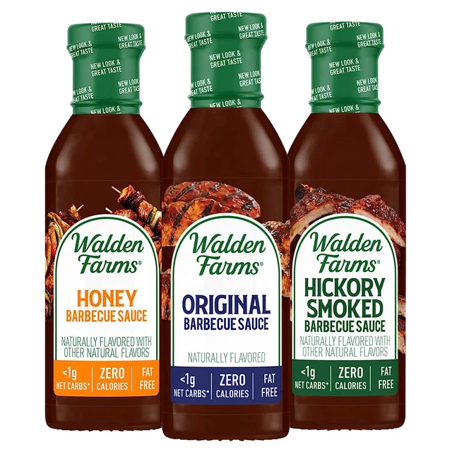 Walden Farms Sugar Free BBQ Sauce, 12-Oz Gourmet Barbecue Grilling Marinade for